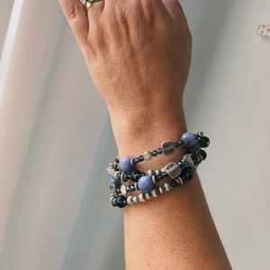 Premier Design Jewelry Blue & Silver Wrap Bracelet